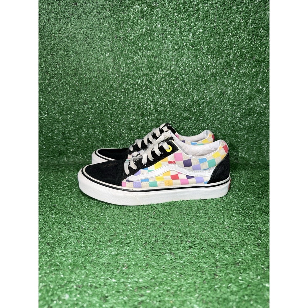 VANS Womens Size 7 Old Skool Checkerboard Multicolor Low Top Shoes Sneakers - Picture 4 of 9